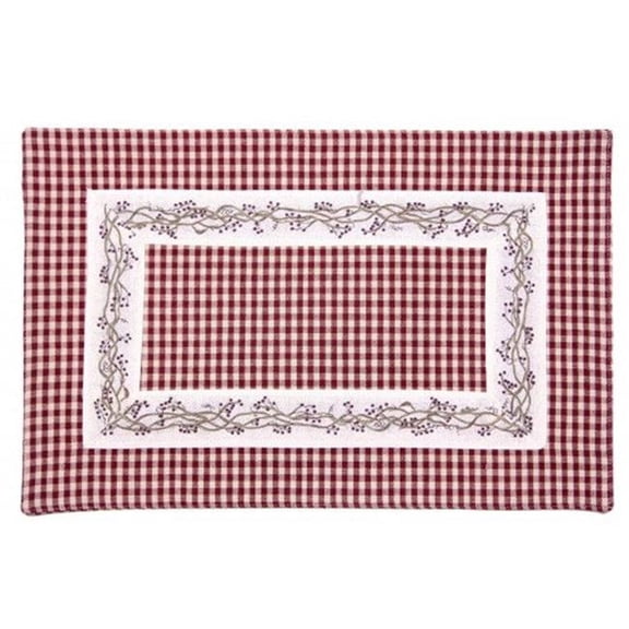 Mr. MJs Trading AG-02295S-4 19 in. Ribbed Placemats, Berryvine Burgundy - Set of 4