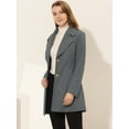 thumbnail image 3 of INSPIRE CHIC Women's Elegant Notched Lapel Button Single Breasted Winter Coat Deep Grey XL, 3 of 5