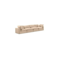 Meridian Furniture Comfy Beige Velvet 4-Pc. Modular Sofa