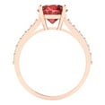 thumbnail image 4 of Clara Pucci 14K Rose Gold Solid Gold Garnet Solitaire with Accents Anniversary Ring for Women - 2.3 cttw Round Cut, 4 of 8