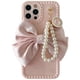 thumbnail image 1 of Funda suave de lujo con lazo 3d para Iphone, brazalete de perlas para niña, 11, 12, 13 Pro Max, 7, 8 Plus, Xr, X, Xs, Se, funda anticaída Fivean unisex, 1 of 2