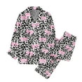 thumbnail image 5 of YMNXA Pajamas For Women Set Long Sleeve Lapel Buttons Leopard Bow Print Tops And Pants Comfortable Soft Two Piece Outfit For Daily Wear Pink Xxl, 5 of 5
