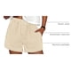 thumbnail image 4 of Shorts Boxer de Mujer PRETTYGARDEN a Rayas Verano 2025, Cintura Elástica Casual, Pantalones de Pijama para Dormir y Playa (Rayas Albaricoque Blanco, Talle S), 4 of 9