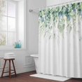 thumbnail image 5 of Green Eucalyptus Leaves Fabric Shower Curtain Spring Plant Washable Shower Curtains for Bathroom, Waterproof Bath Curtain with Hooks Home Decor 36x72in, 5 of 8
