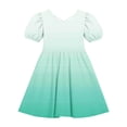 thumbnail image 5 of Ashirexll Girls Summer Dress Children Short Sleeve Round Neck Classic Back Solid Color Casual A-Line Dress for Preteen Kids, 5 of 7