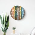 thumbnail image 4 of 14 Inch Wall Clock Battery Operated Silent Clock Decorative for Office, Kitchen, Outdoor, Living Room，Light Color Wooden Wood Graceful, 4 of 4