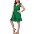 thumbnail image 4 of INSPIRAR CHIC Vestidos de Verano para Mujeres Sin Mangas Cami Vestido de Playa Mini con Tirantes Ajustables S Verde, 4 of 5
