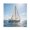 Sailboat at Sea, variant on Iauyy Satin Napkins Set of 1- Ship Wheel Sketch DIY Printing Decoration Cloth Napkin- Easy Care for Home/Party