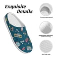 thumbnail image 5 of Lsque Vintage Tape Players And Skates Pattern Womens Comfort Cotton on Scuff With Memory Foam and Anti-skid Sole Slipper-42/43, 5 of 7