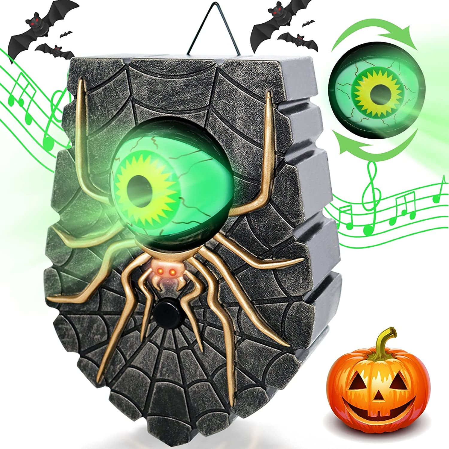 Halloween Decorations Outdoor,Halloween Doorbell with Animated Eyeball