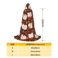 thumbnail image 2 of Honeii Autumn White Pumpkin Print Poncho Cape, Cloak Coat, Snuggly Hooded Wearable Blanket, Hooded Cape For Teenagers,Halloween Costumes-Large, 2 of 7