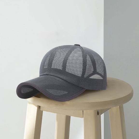 Ohmyroo Breathable Mesh Baseball Cap Navy Gray Black Polyester for Men Women Outdoor Sports Running Travel Sun Protection Gear