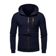 Caqnni Men's Fall/Winter Fashion Solid Color Sports Sweatshirts Loose