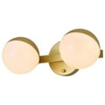 thumbnail image 2 of Living District Majesty 2-Light Metal Bath Sconce in Brass/Frosted White, 2 of 6