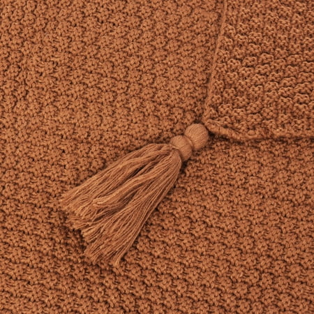 52 X 67 Soft Cotton Decorative Crochet Flowers Knitted Throw
