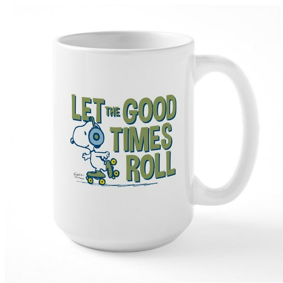 CafePress - Snoopy Skate Large Mug - 15 oz Ceramic Large White Novelty Mug