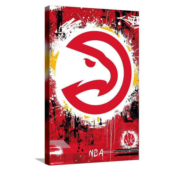 NBA Atlanta Hawks - Maximalist Logo 23 Canvas Wall Poster, 14.725" x 22.375"