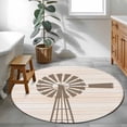 thumbnail image 3 of Rustic Windmill Round Area Rug 3Ft Washable Small Circle Rugs for Kitchen Entryway, Vintage Country Farmhouse Wooden Grain Non-Slip Carpet Floor Mats Indoor Outdoor Carpet Runner Aesthetic Home Decor, 3 of 8