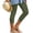 #0004-Green, variant on Women High Waist Yoga Pants Split Hem Stretchy Slim Fit Active Bottoms Breathable Calf Length Workout Pants for Fitness