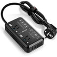 thumbnail image 1 of BESTEK 2000W Travel Voltage Converter, Power Step Down 240V to 120V Converter with 2.4A 2-Port USB Charging for Hair Dryer/Curling Iron/Coffee Machine/Phone,Travel Adapter for Europe Countries (Black), 1 of 7