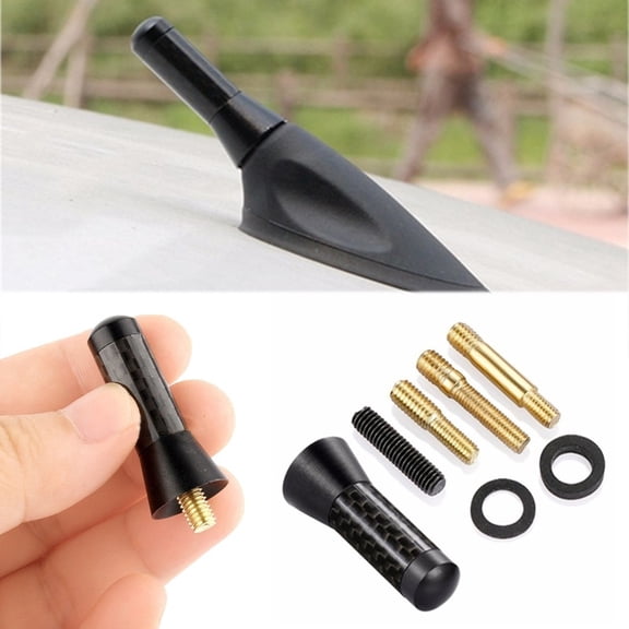 Brand New Carbon Fiber Screw Metal Short Stubby Mast Antenna Car Styling Roof Antenna Enhanced Signal For Benz Car Accessories