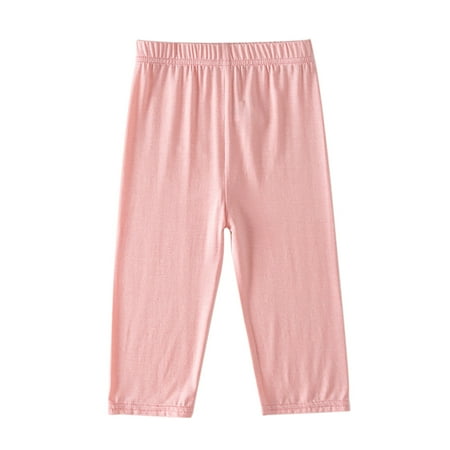 Kiijoy Toddler Girls Stretch Athletic Capri Pants Summer Breathable Cropped Leggings Sizes 4-5T