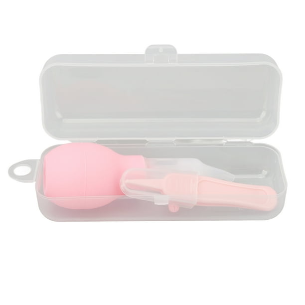 Aspirador nasal infantil con punta de silicona suave y limpieza nasal, manual, con pinzas.