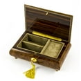 thumbnail image 2 of Handcrafted 30 Note Italian Walnut Floral Inlay Musical Jewelry Box with Lock and Key - March of the Wooden Soldiers, 2 of 2