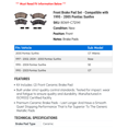 thumbnail image 2 of Front Brake Pad Set - Compatible with 1995 - 2005 Pontiac Sunfire 1996 1997 1998 1999 2000 2001 2002 2003 2004, 2 of 2