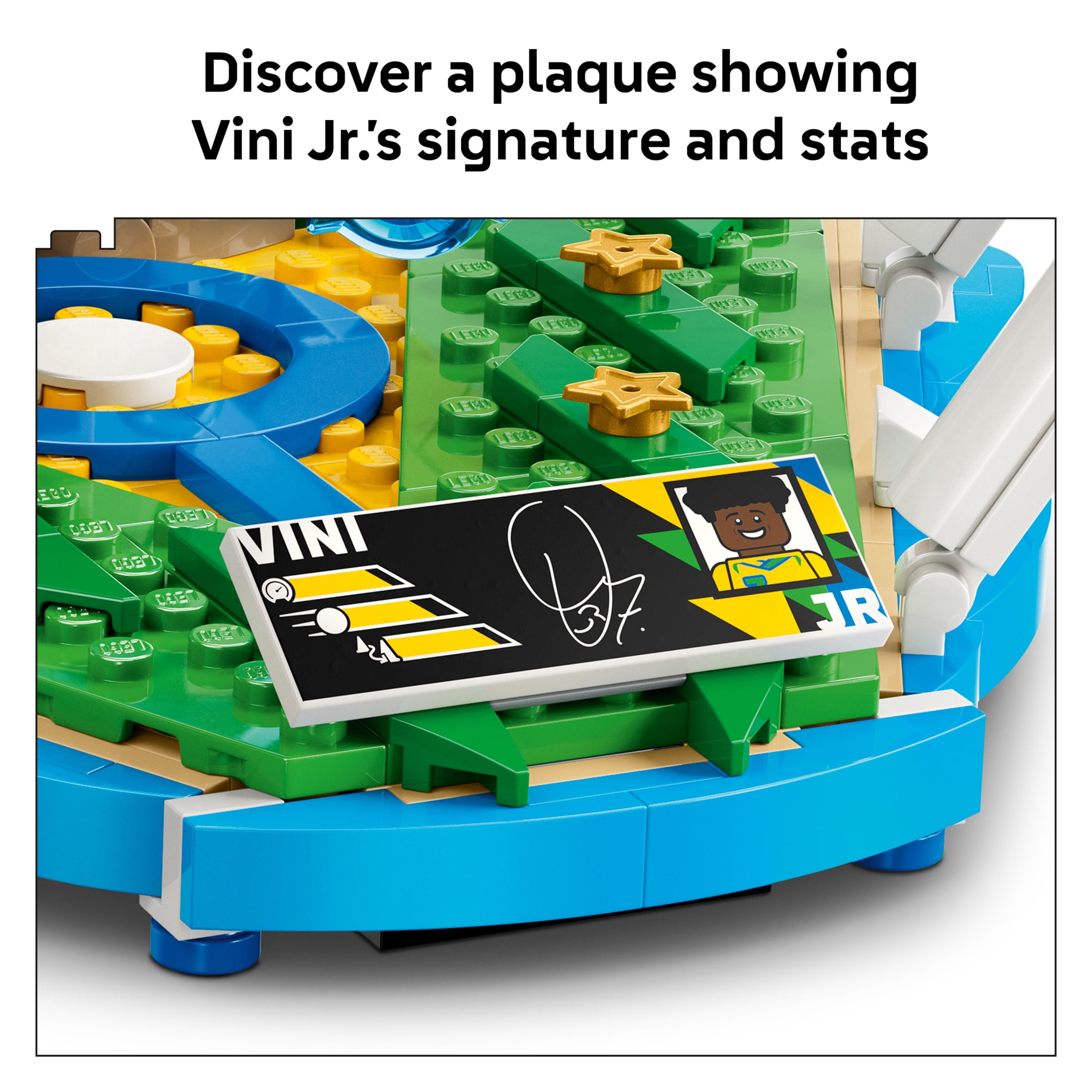 LEGO Editions Vini Jr. – Soccer Highlights - Building Set for Boys & Girls, Ages 10+ - Collectible Soccer Gift W/ Plaque - Kids Bedroom or Shelf Decor - 43027