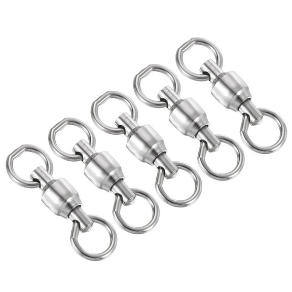 Uxcell 103LBS Stainless Steel Ball Bearing Swivel for Saltwater Freshwater Fishing, Silver 25 Pack