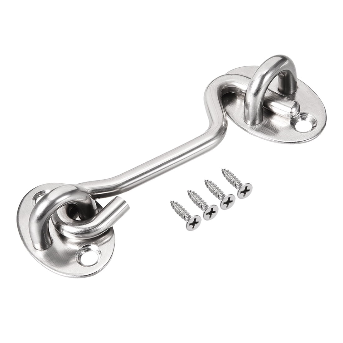 3' Cabin Hook Eye Latch Gate Door Swivel Window Hook Stainless Steel with Mounting Screws 1Pcs