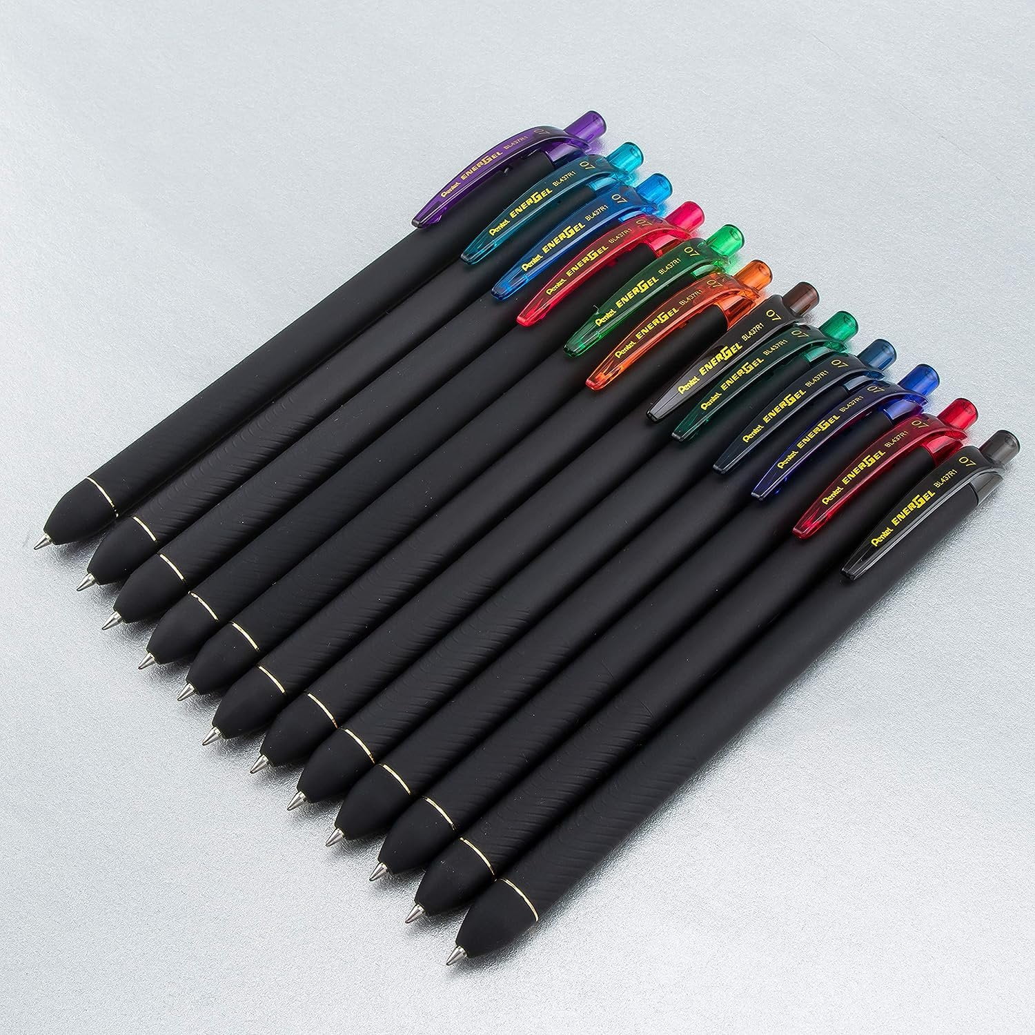 Pentel EnerGel Kuro Liquid Gel Pen, 0.7mm Medium line, Lime Green Ink, 12 Pack BL437R1-K