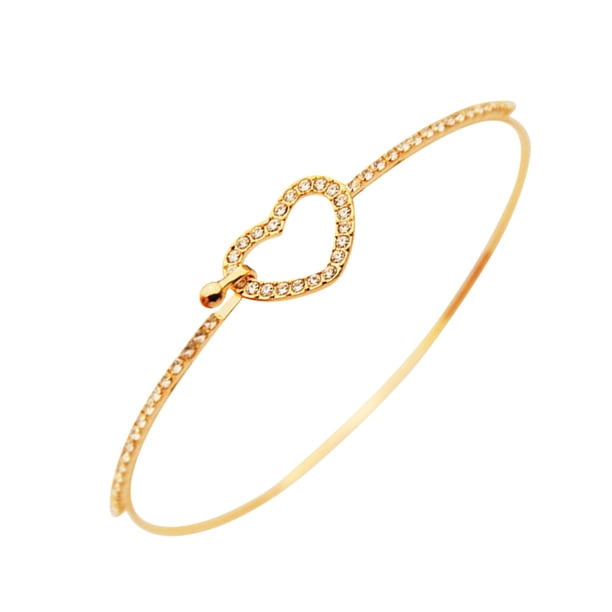 Corazones llenos de perforación hueca pulsera de corazón Rhinestone pulsera de joyería Charm pulsera Cumpleaños Sorpresa Regalo para Mujer Niñas