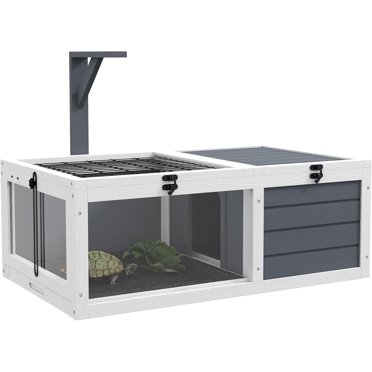 Picture of Waleaf Wooden Tortoise House with Detachable Legs, Large Tortoise Habitat Cage, Indoor Tortoises ...