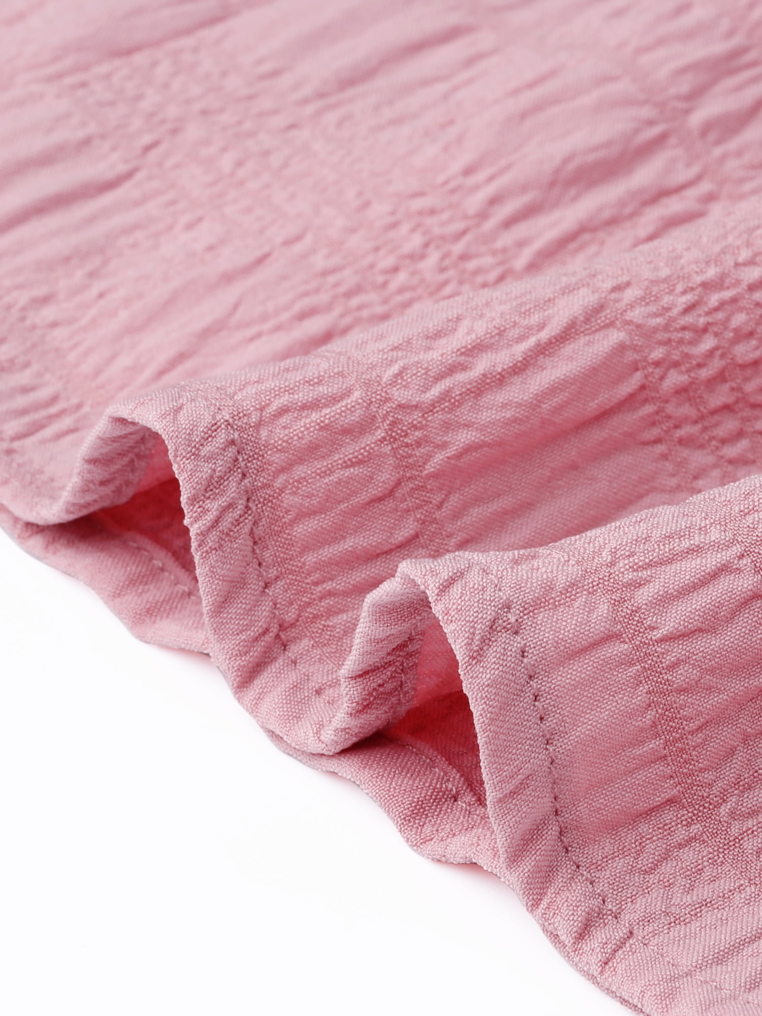 DARING DIVA Women's Plus Textured Tops Summer V Neck Ruffle Blouses 1X Pink