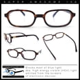 thumbnail image 2 of Narrow Oval Thin Plastic Urban Chic Blue Light Filter Computer Glasses [Tortoise], 2 of 7