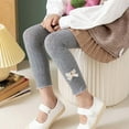 thumbnail image 6 of vdgthytj Toddler Girls Leggings Kids Cute Bow Lace High Waist Stretchy Tights Dance Under Dress Pants, 6 of 8