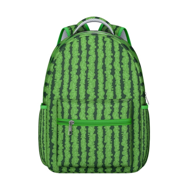 Cute Watermelon Print Backpack Summer Students School Bag with Refreshing Tropical Pattern for Fruit Lovers and Beach Fun