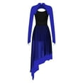thumbnail image 4 of Alvivi Womens Lyrical Dance Asymmetrical Dress Modern Contemporary Latin Dance Costume Royal Blue S, 4 of 7