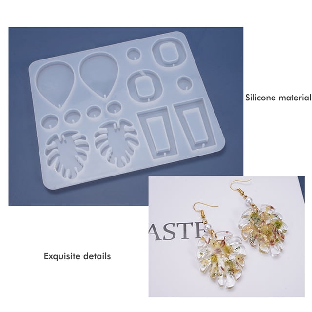 Silicone Resin Molds for Earrings DIY Mold Crystal Multi Style Epoxy Earrings Keychain Mold Jewelry Pendant Making Tool