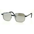 thumbnail image 2 of Mens Rigid Squared Rectangular Minimal Metal Fashion Sunglasses Silver Grey, 2 of 4