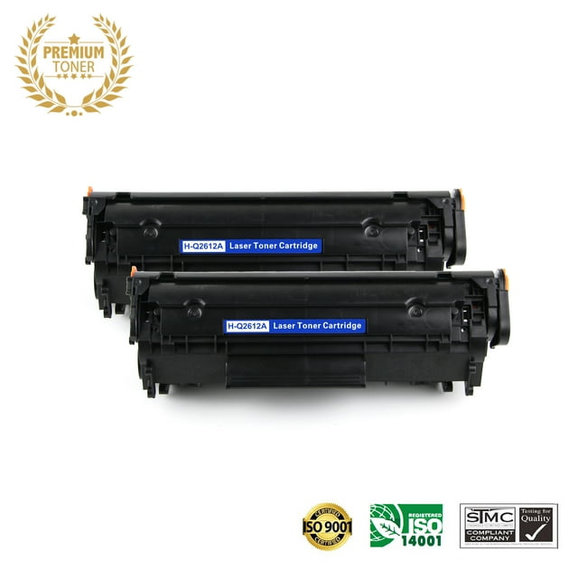 Ultra Toner 2 Packs DealCompatible HP 12A (Q2612) Cartouche de Toner Noire (Compatible avec Canon 103, Canon 104) Compatible