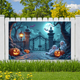 thumbnail image 3 of Halloween Theme Decorative Banner Spooky Atmosphere Jack o Lanterns Gate Design for Outdoor Decorating Holiday Party Night, 3 of 5