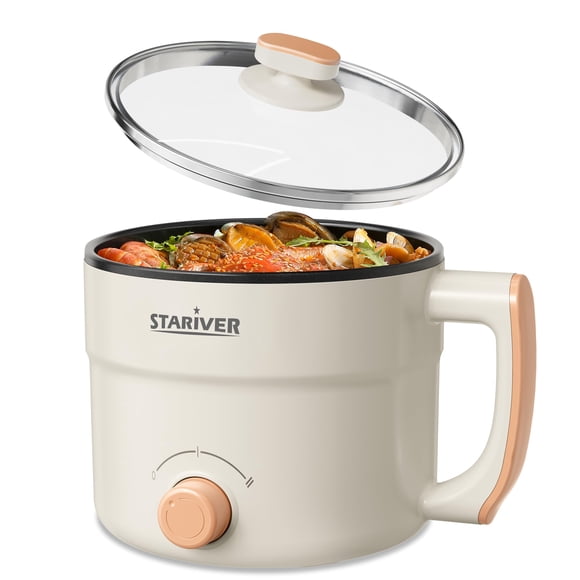 Olla eléctrica Stariver de 1.5 L, mini portátil, antiadherente