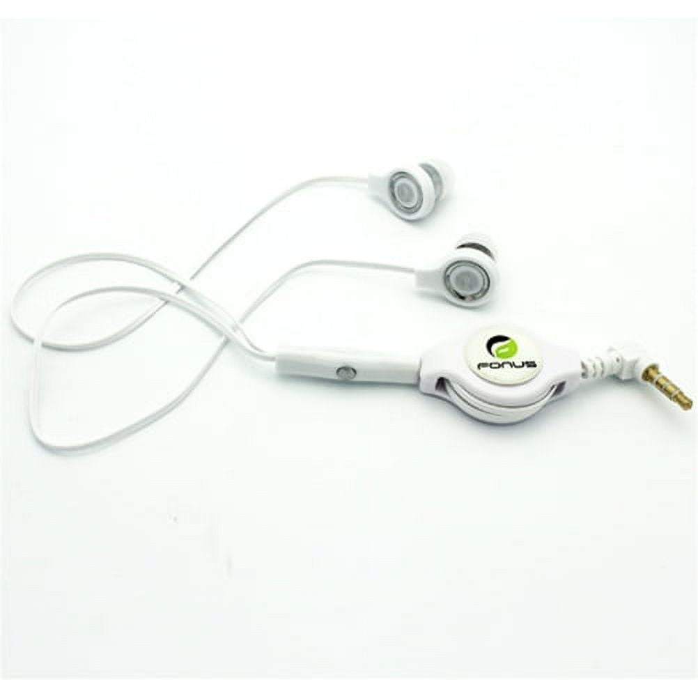 Retractable Headset Hands-free Earphones w Mic Earbuds Headphones Y3M for Coolpad Defiant, Canvas, Illumina, Legacy, REVVL Plus - Dell Venue 8 Pro - Doro Doro 824 SmartEasy - Google Pixel XL