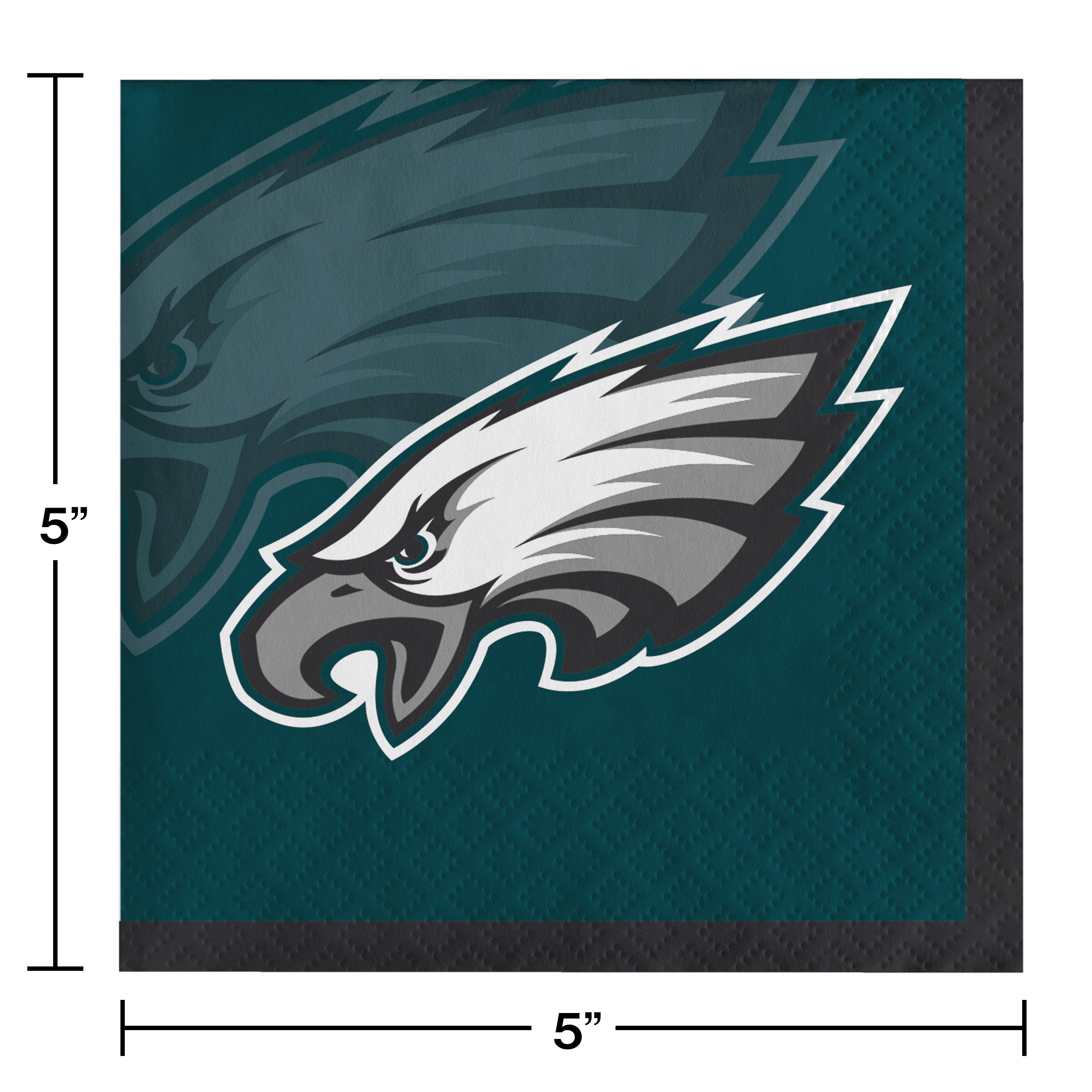 Philadelphia Eagles Paper Beverage Napkins 48 Count for 24 Guests