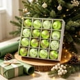 thumbnail image 6 of WWC Christmas Ball Ornament Set, 16 pcs Soft Satin Brushed Christmas Balls with Glitter Beaded, Christmas Tree Decorations for Xmas Party, Green, 6 of 6