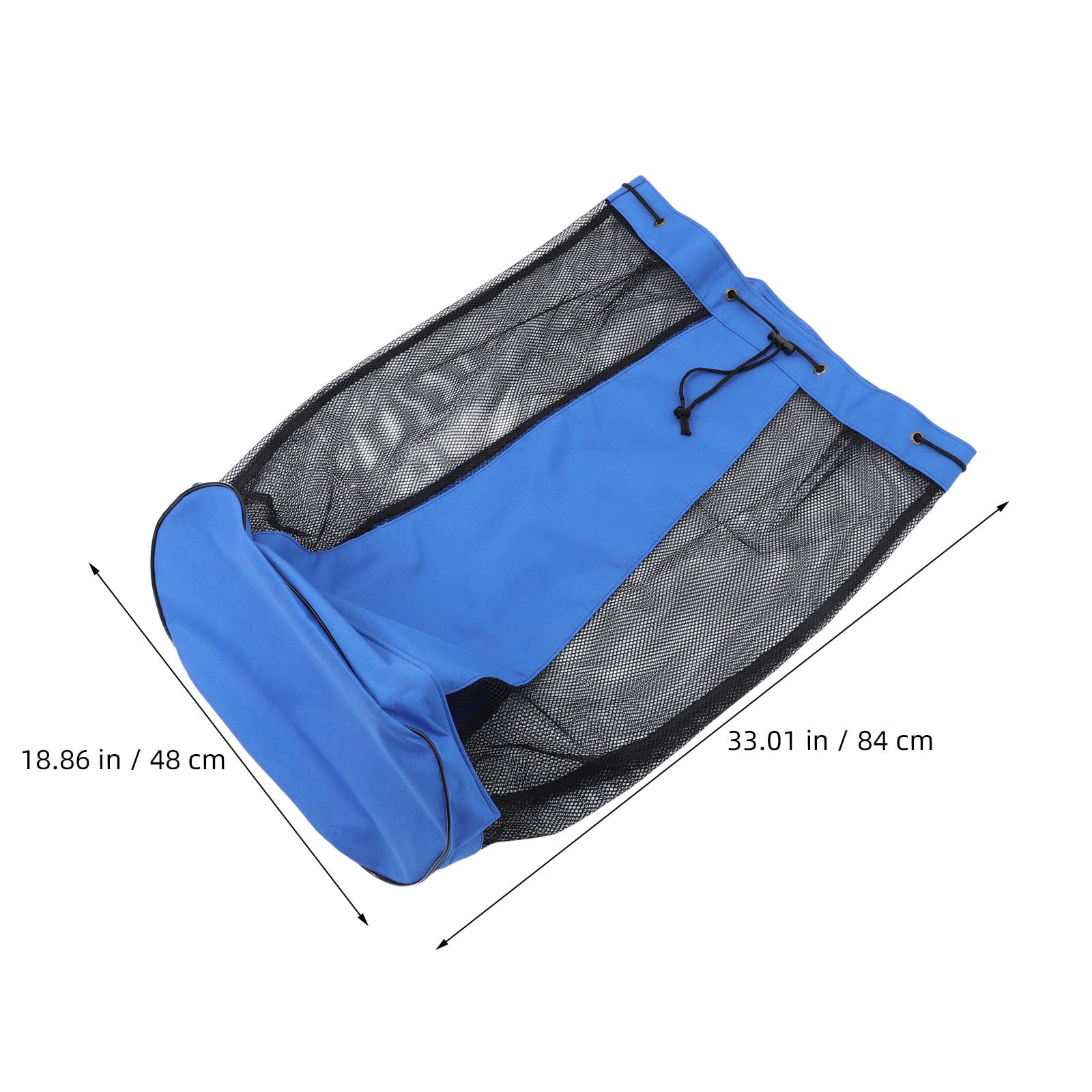 DEEPCRAFF Blue Mesh Drawstring Basketball Bag Lightweight Sports Storage Sack with Single Shoulder Strap