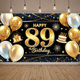 thumbnail image 5 of Golden Glitter 89th Birthday Banner Metallic Balloons Display Star Pattern Birthday Cake 89th Party Backdrop for 89th Birthday Party Elderly Celebration Birthday Gathering, 5 of 5